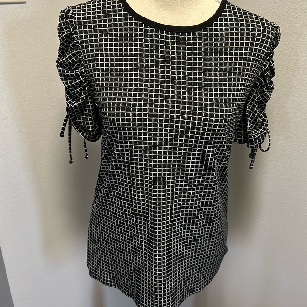 Womens Michael Kors Checkered Black and White Too